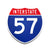 Interstate 57 Number Only road sign replica front view