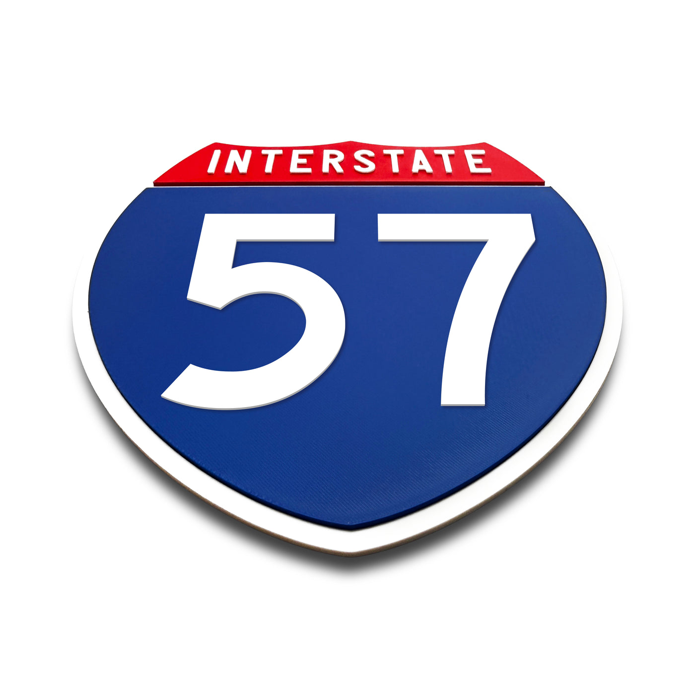 Interstate 57 Number Only road sign replica flat view