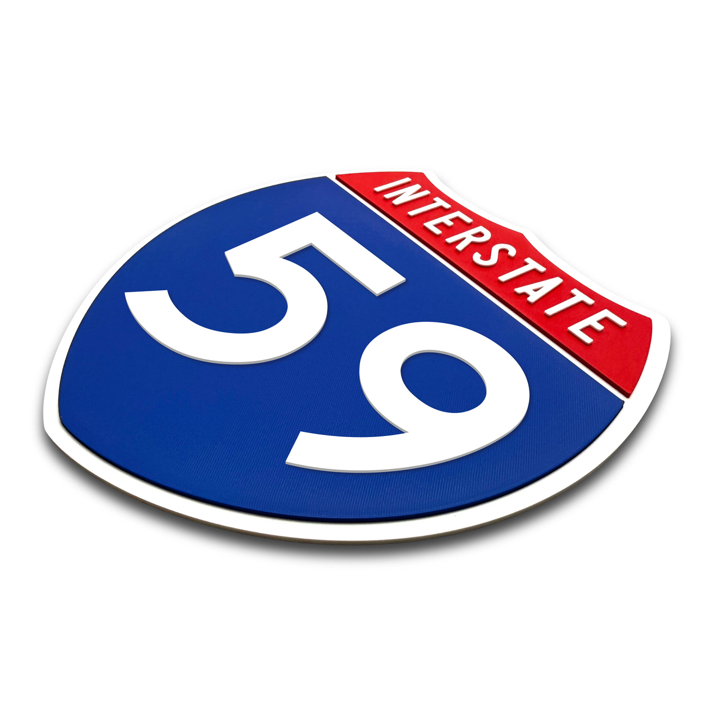 Interstate 59 Number Only road sign replica three quarter view