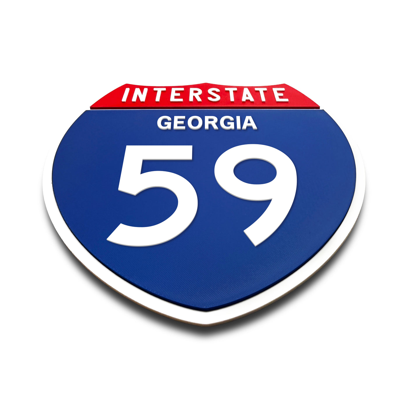 Interstate 59 Georgia road sign replica flat view