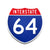 Interstate 64 Number Only road sign replica front view