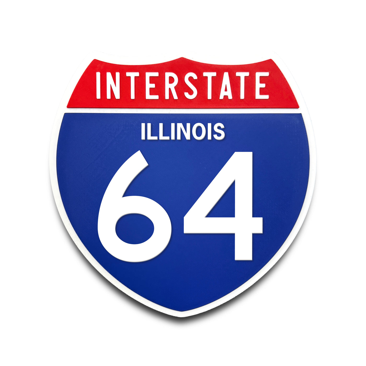 Interstate 64 Illinois road sign replica front view