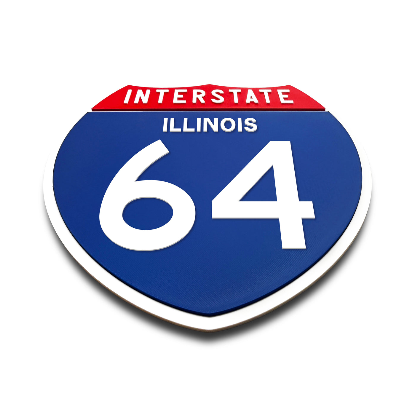 Interstate 64 Illinois road sign replica flat view