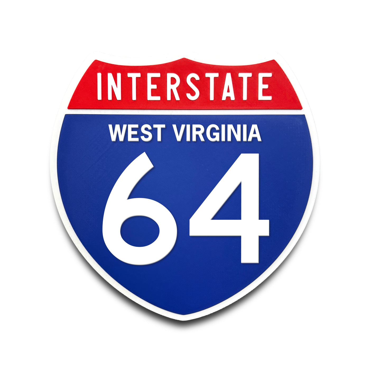 Interstate 64 West Virginia road sign replica front view