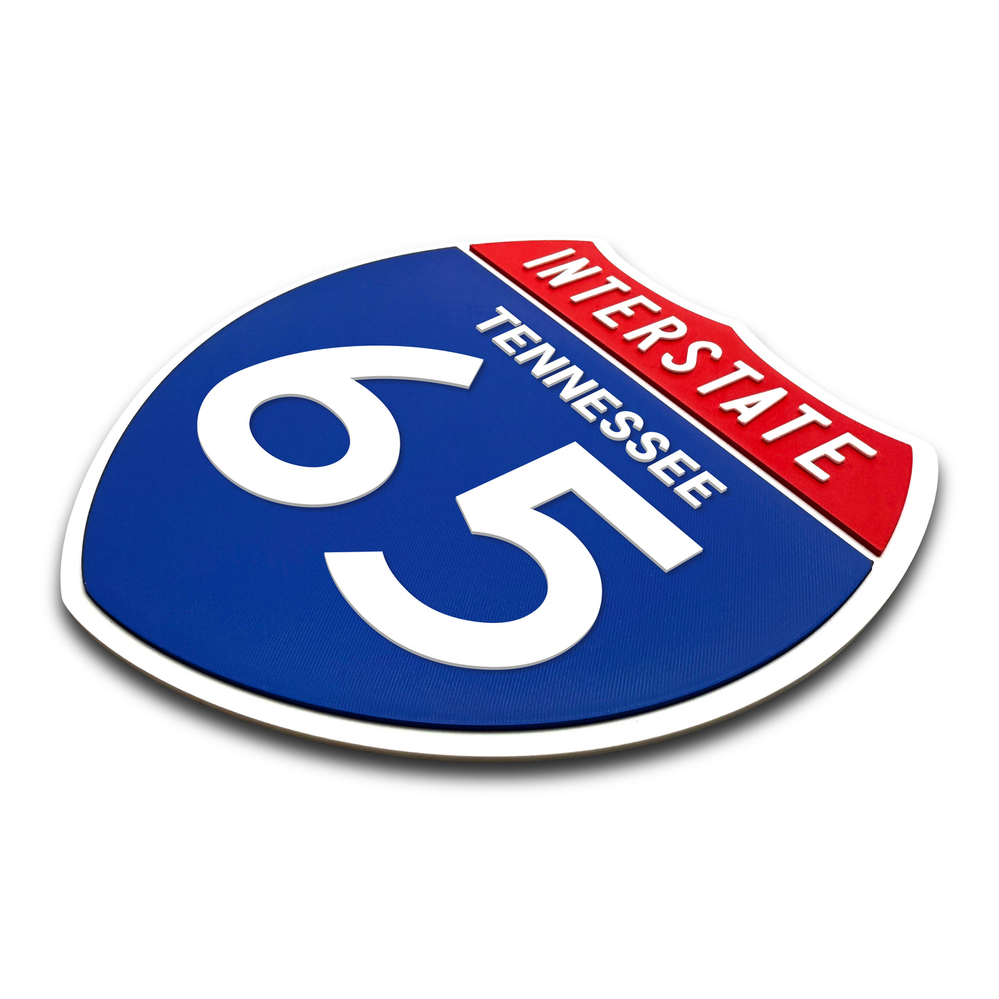 Interstate 65 Tennessee road sign replica three-quarter view