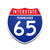 Interstate 65 Tennessee road sign replica front view