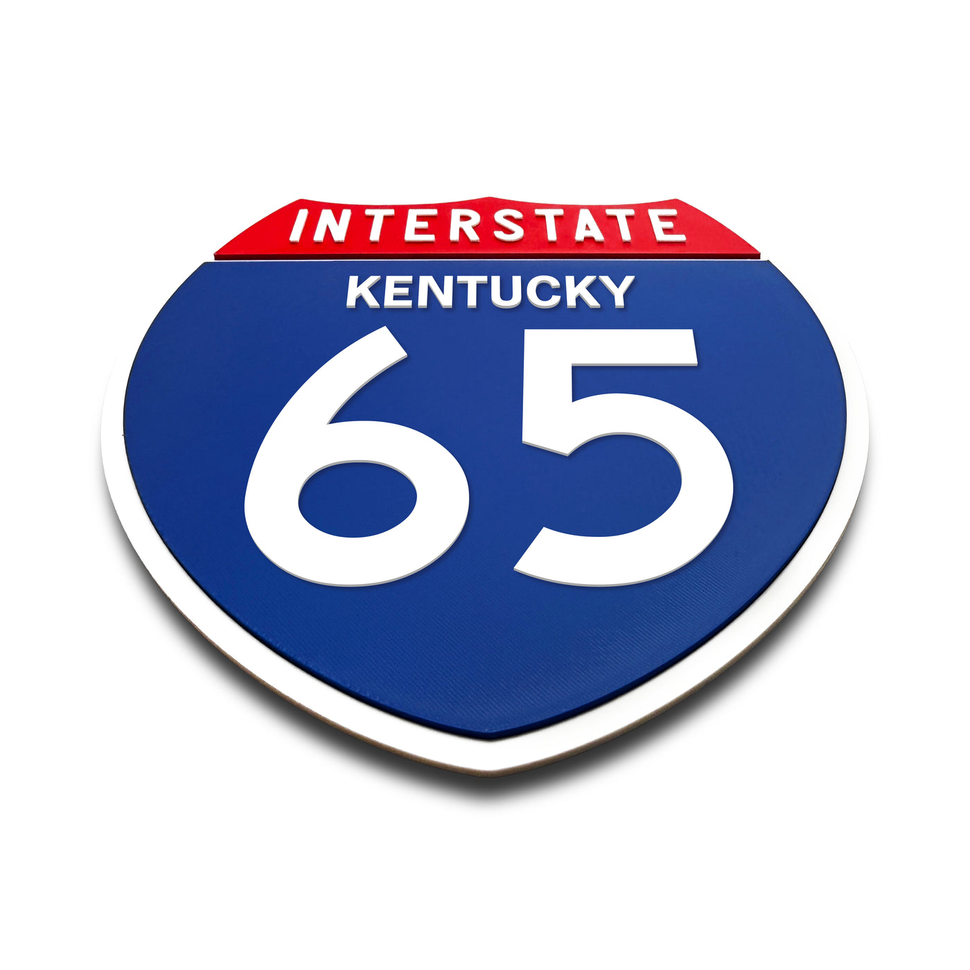 Interstate 65 Kentucky road sign replica flat view