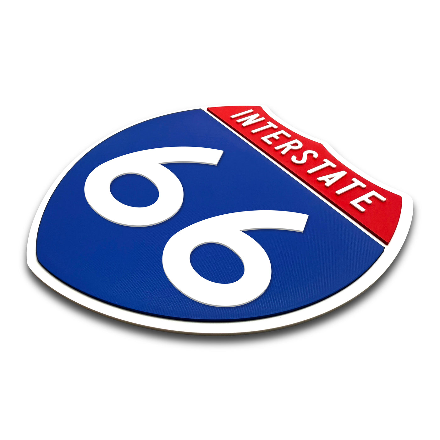 Interstate 66 Number Only road sign replica three quarter view