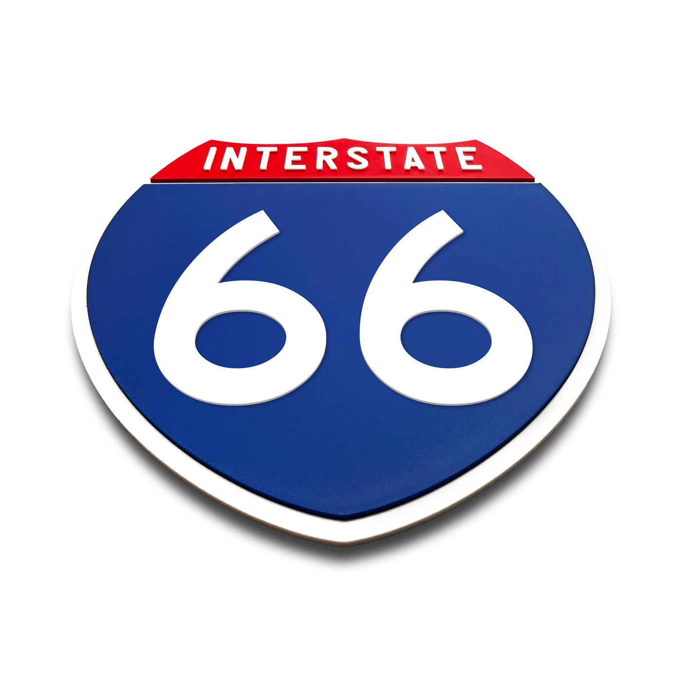 Interstate 66 Number Only road sign replica flat view