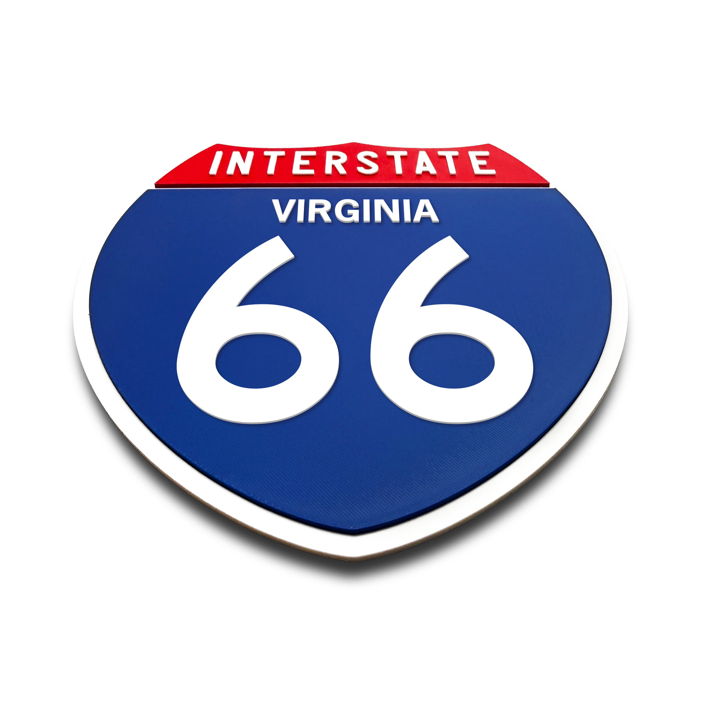 Interstate 66 Virginia road sign replica flat view