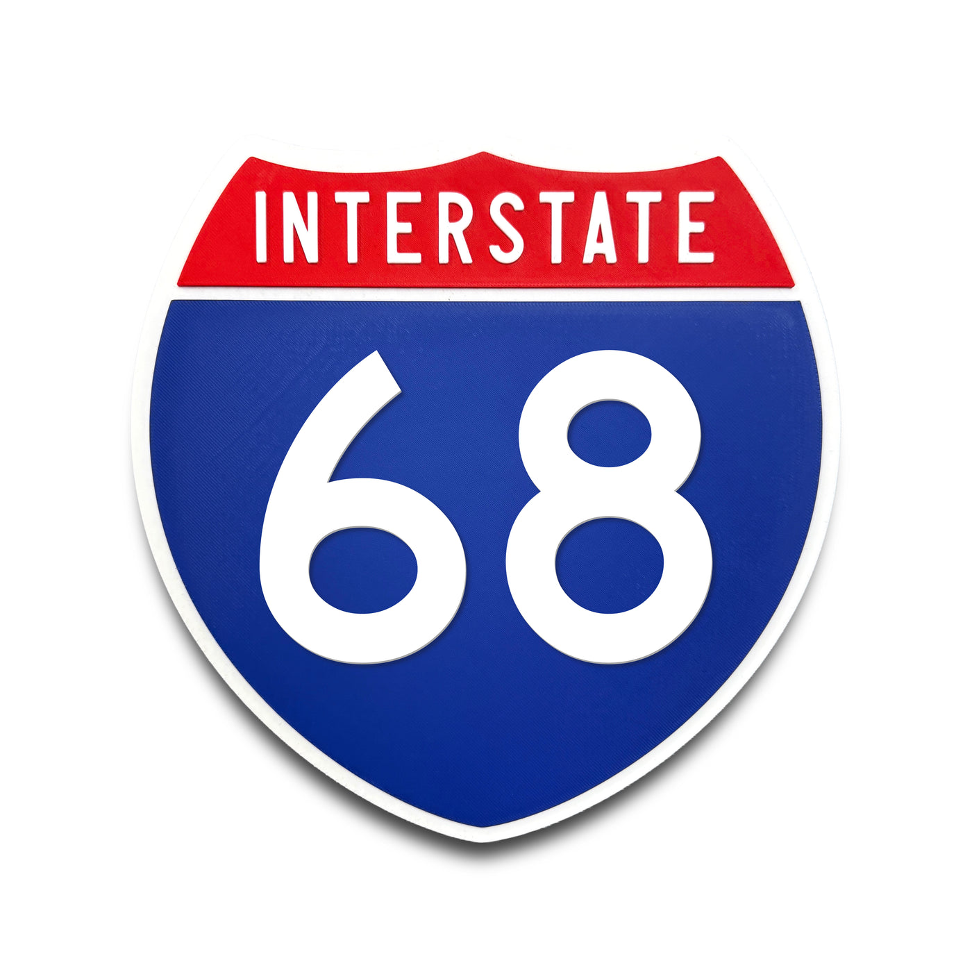 Interstate 68 Number Only road sign replica front view