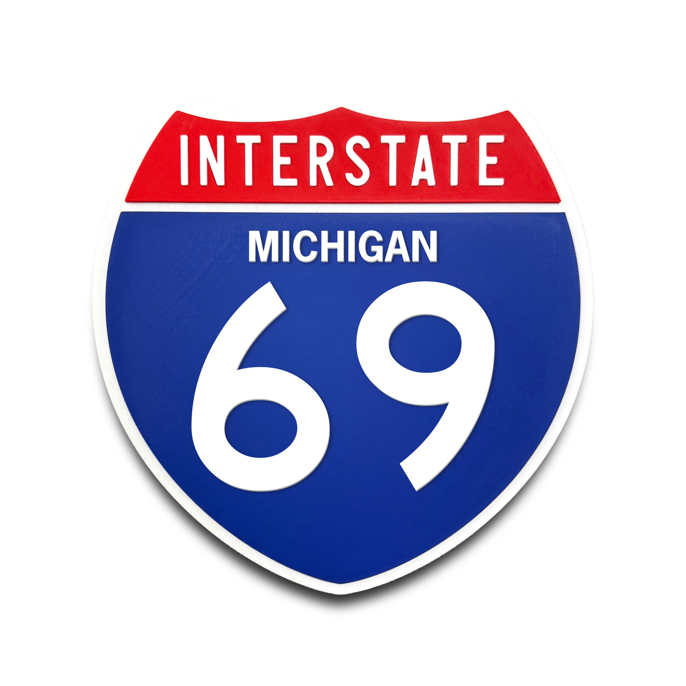 Interstate 69 Michigan road sign replica front view