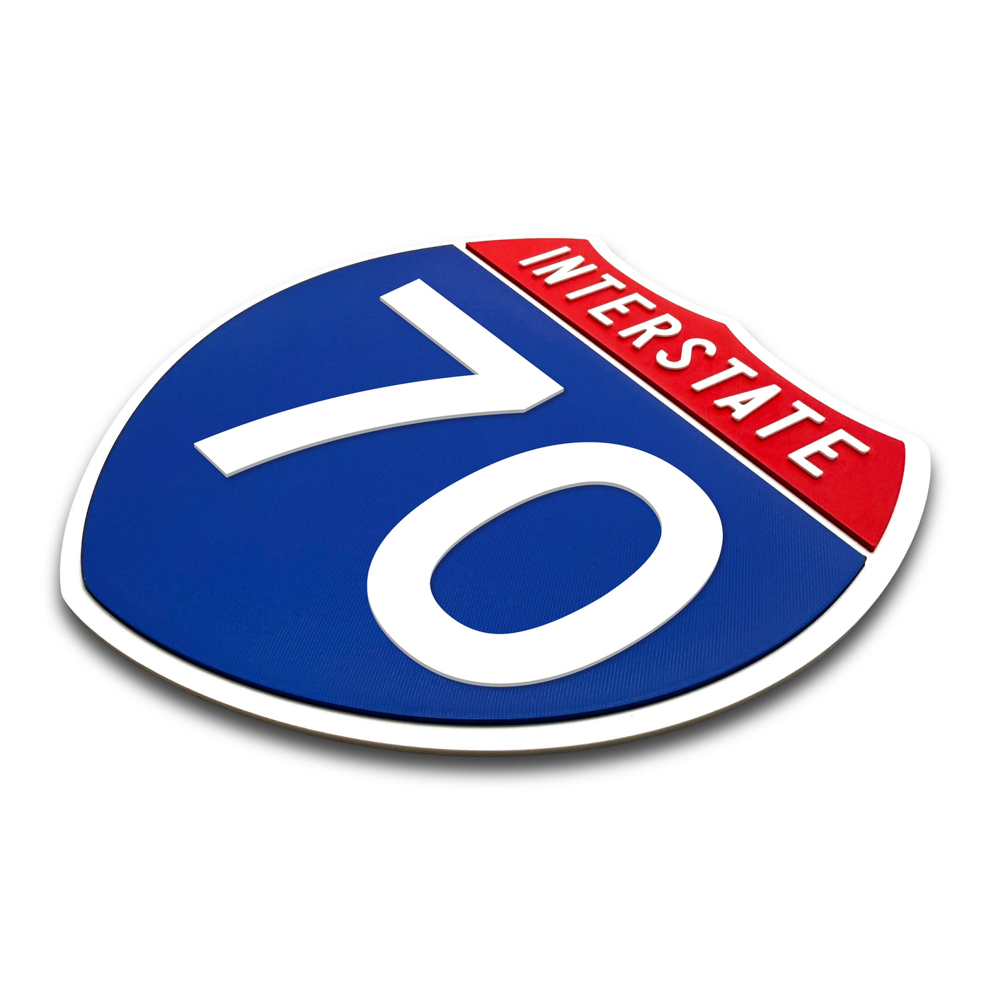 Interstate 70 Number Only road sign replica three quarter view