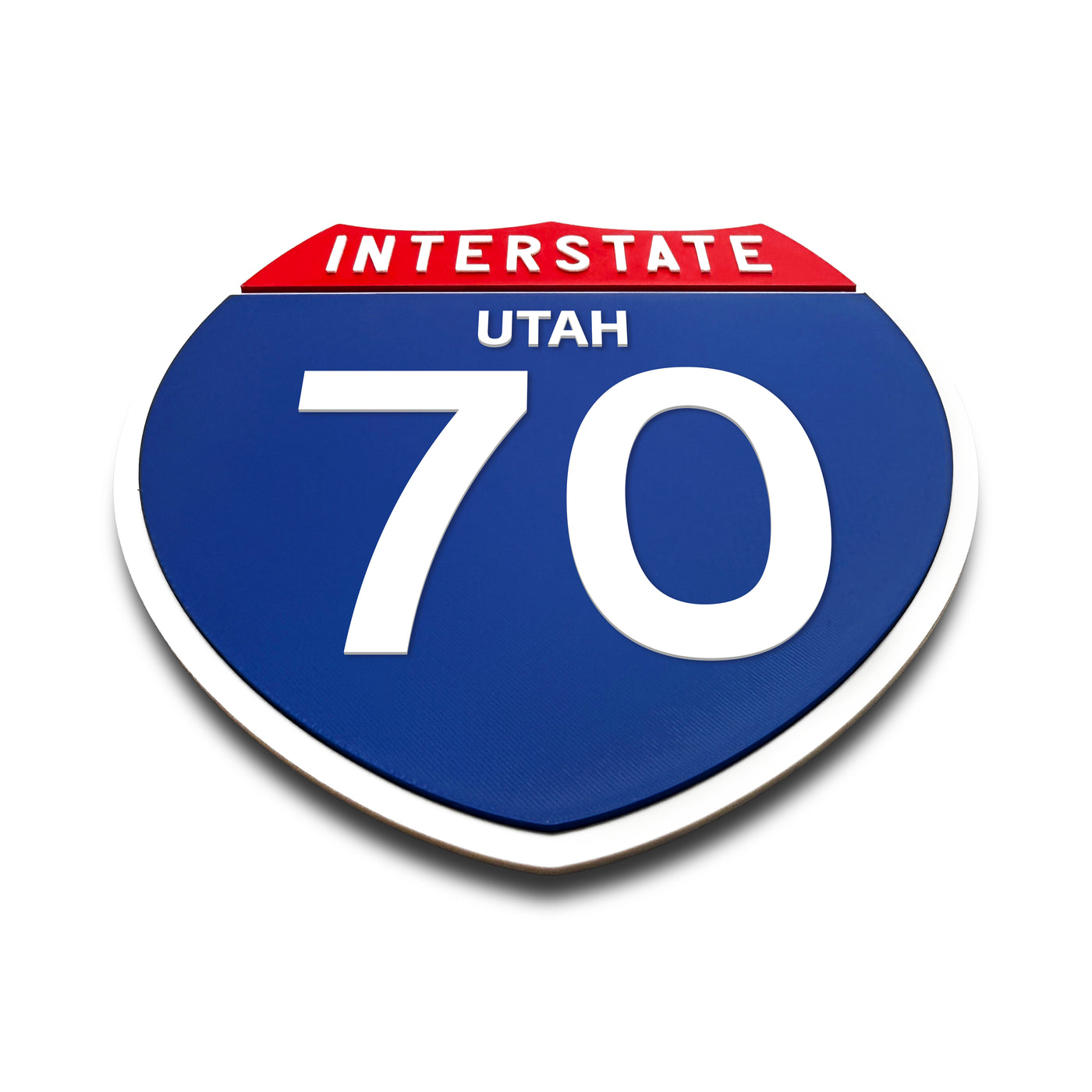 Interstate 70 Utah road sign replica flat view