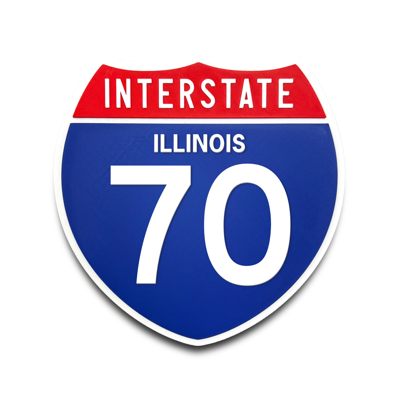 Interstate 70 Illinois road sign replica front view