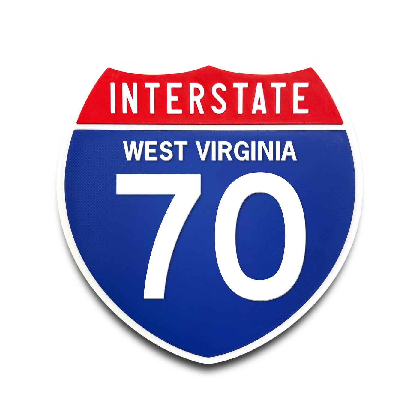 Interstate 70 West Virginia road sign replica front view