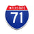 Interstate 71 Number Only road sign replica front view