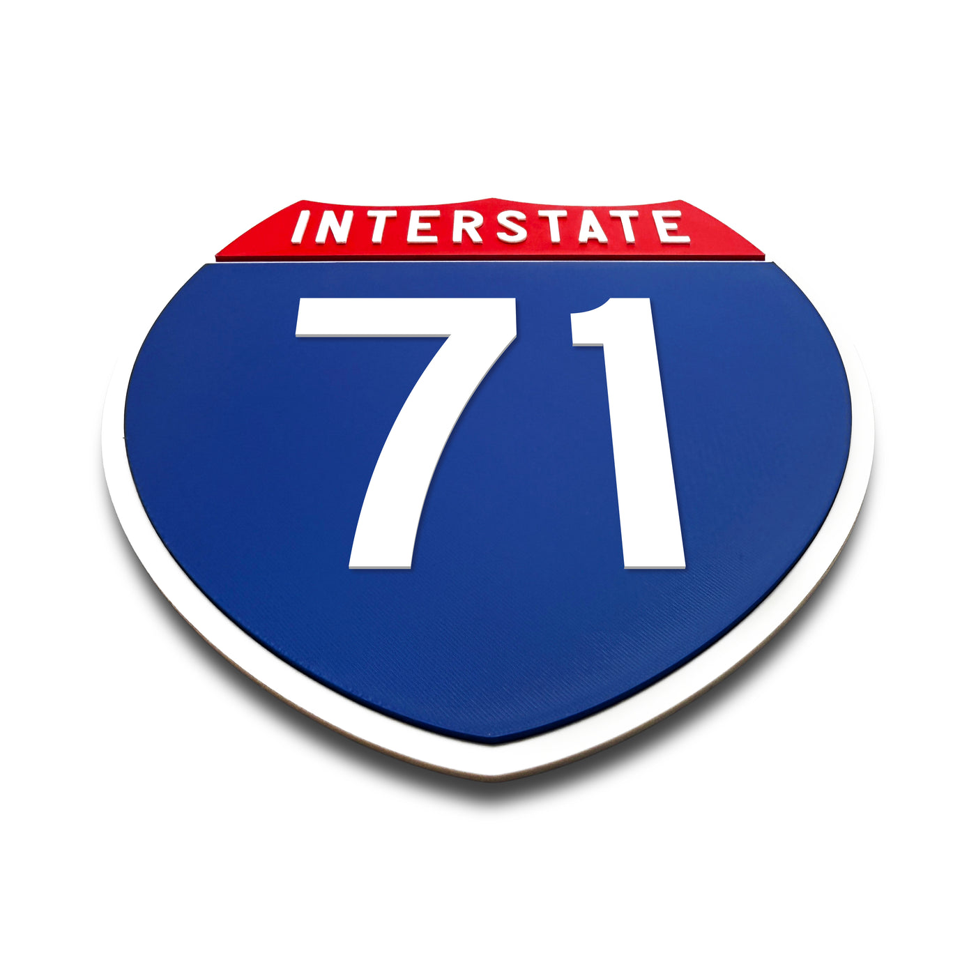 Interstate 71 Number Only road sign replica flat view