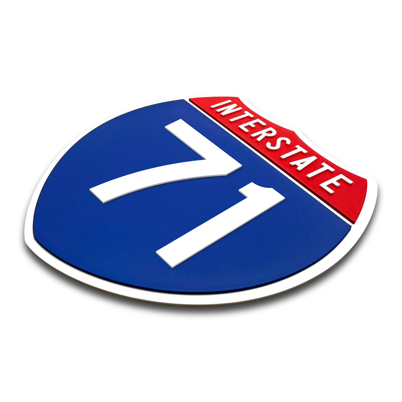 Interstate 71 Number Only road sign replica three quarter view