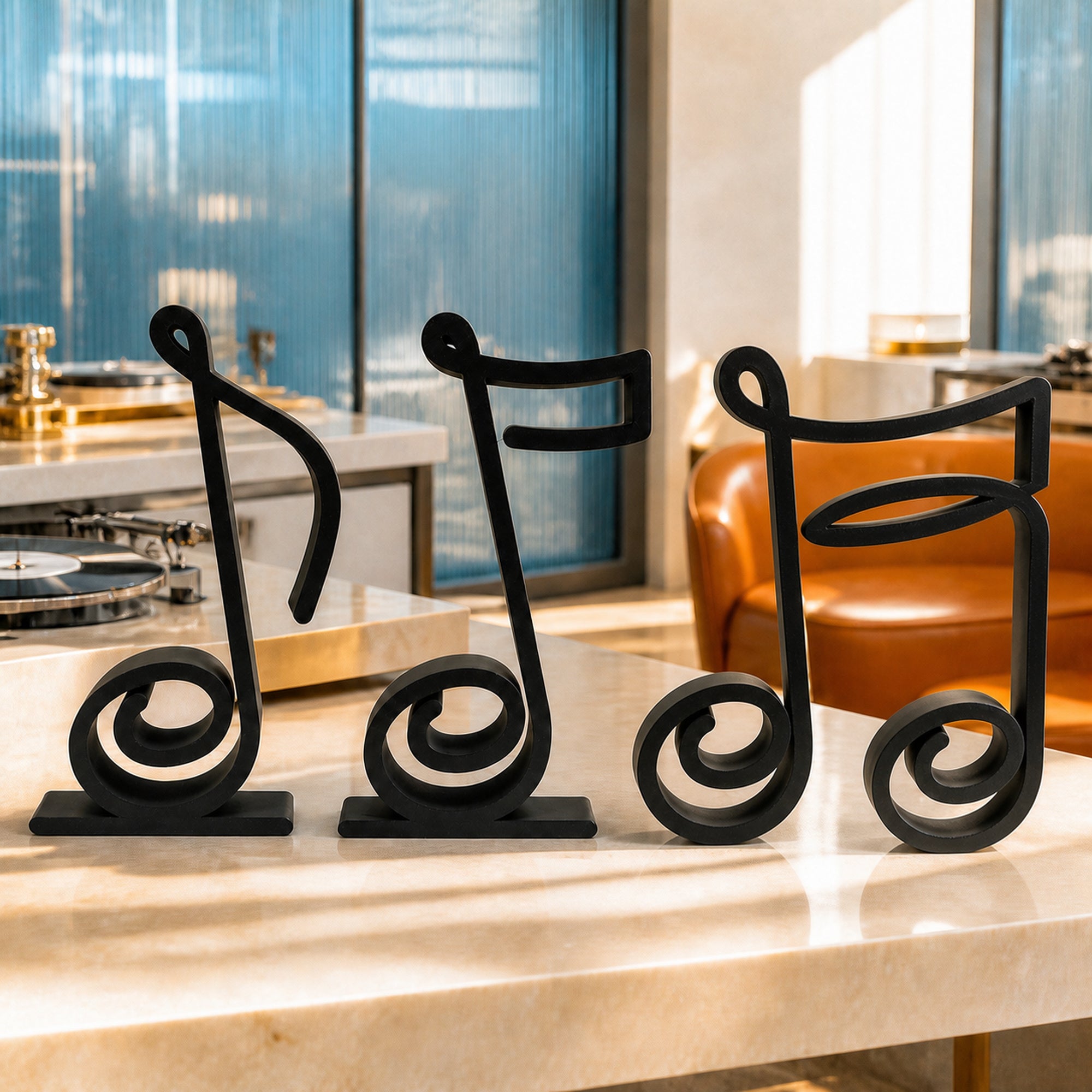 Musical Notes Line Art Sculpture Collection