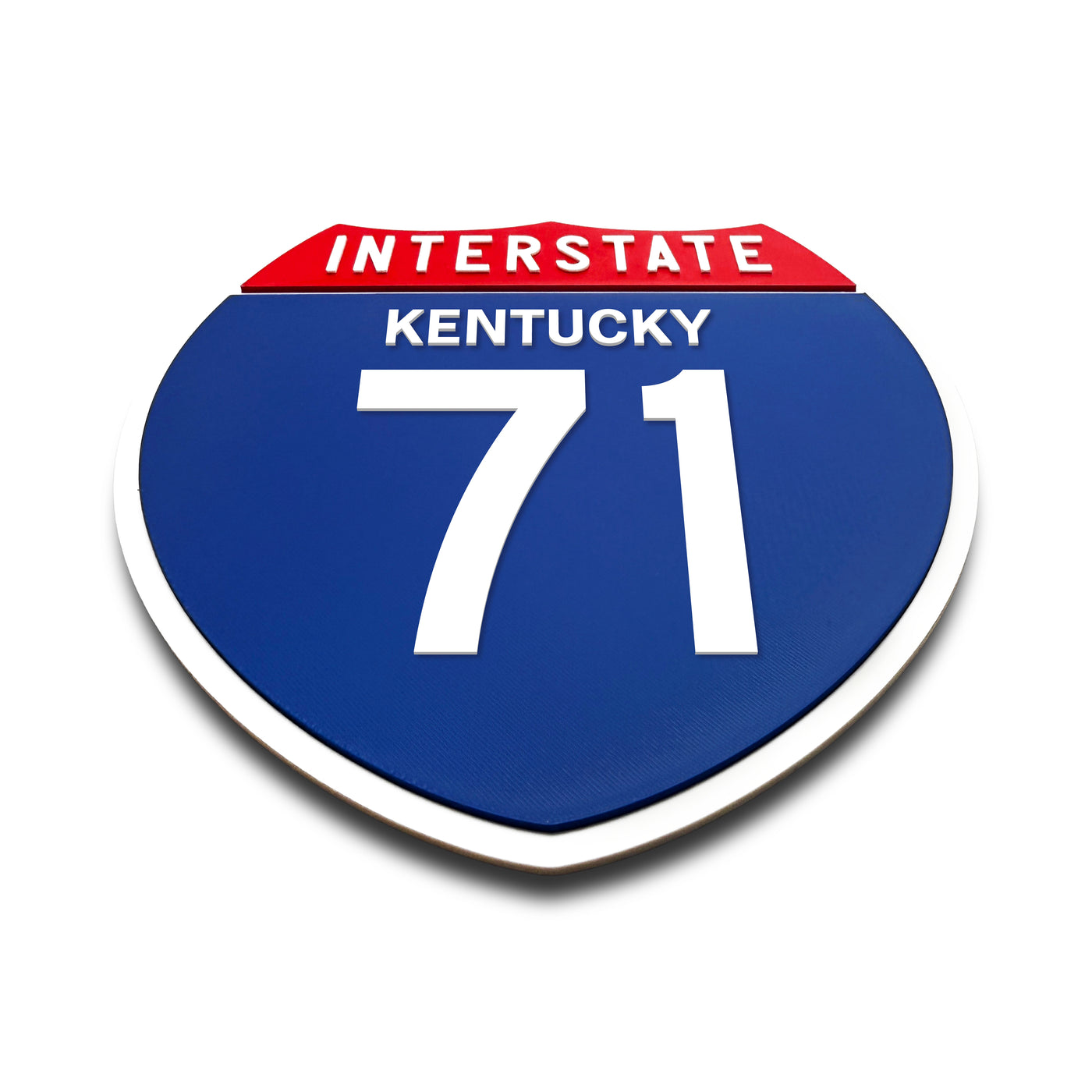 Interstate 71 Kentucky road sign replica flat view