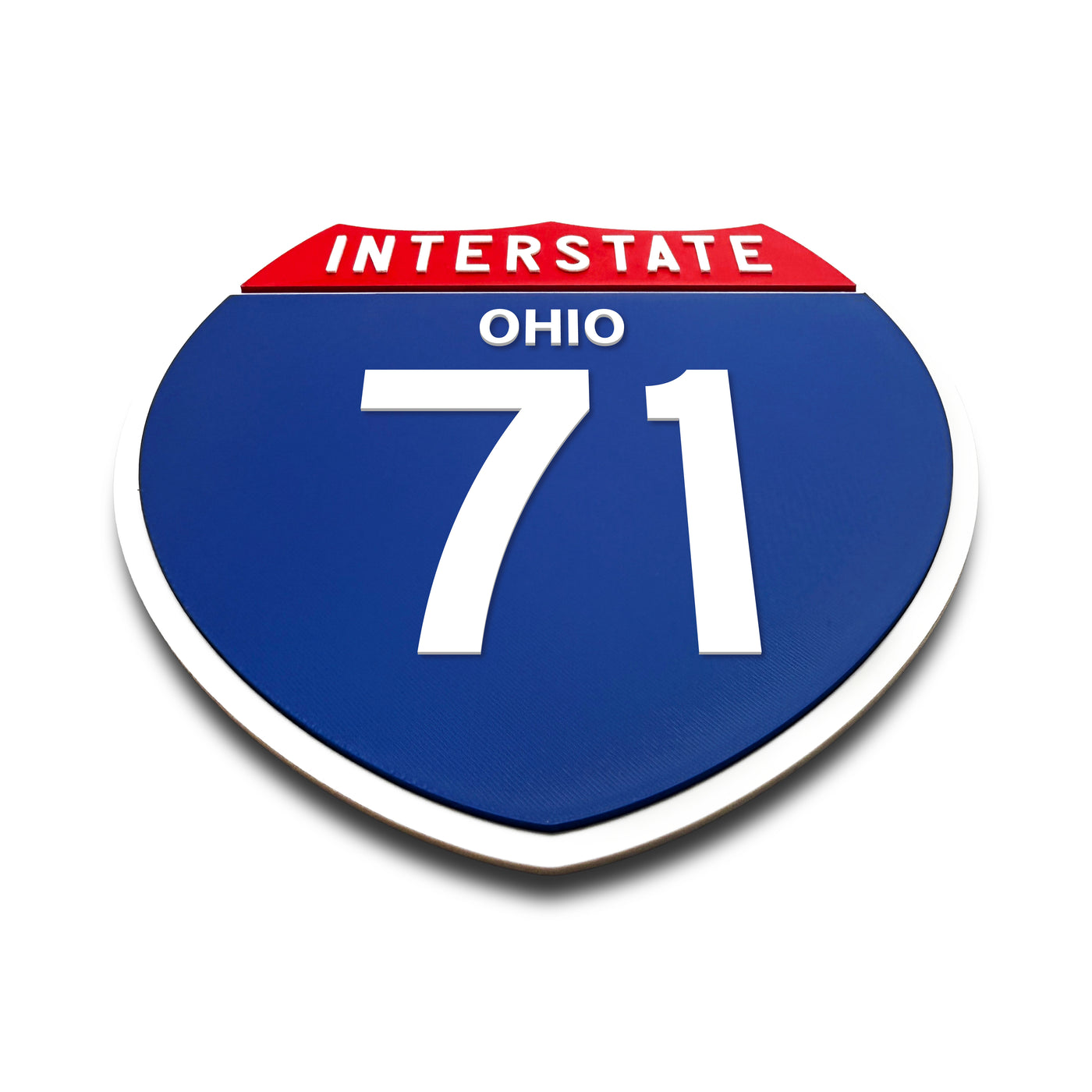 Interstate 71 Ohio road sign replica flat view
