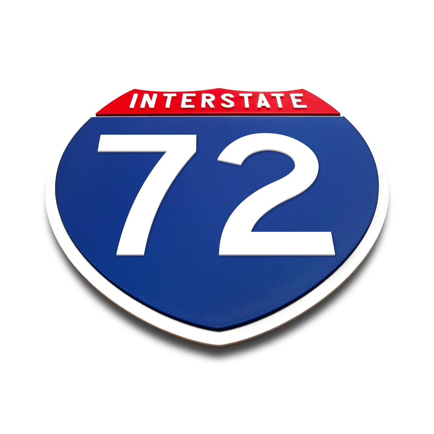 Interstate 72 Number Only road sign replica flat view