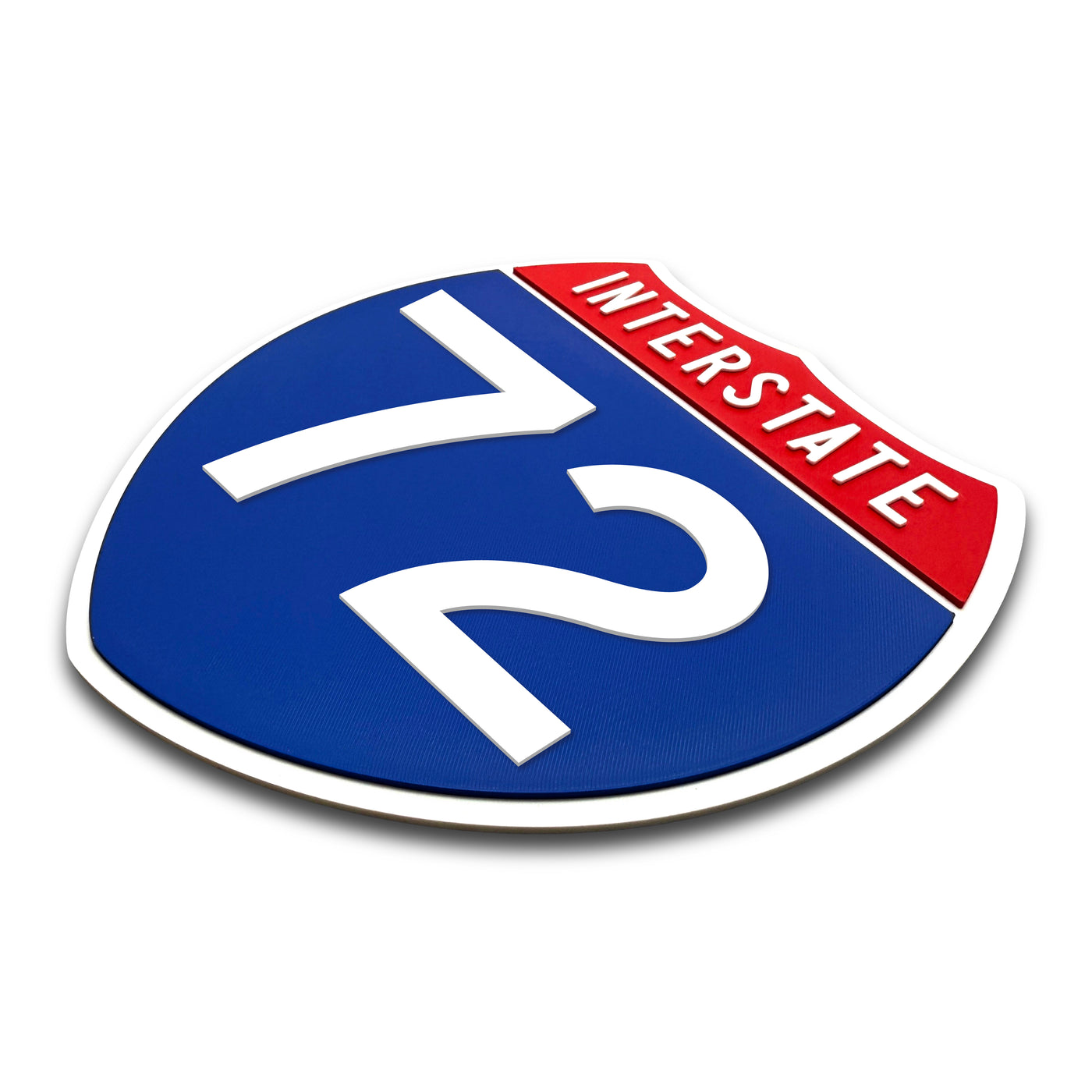 Interstate 72 Number Only road sign replica three quarter view