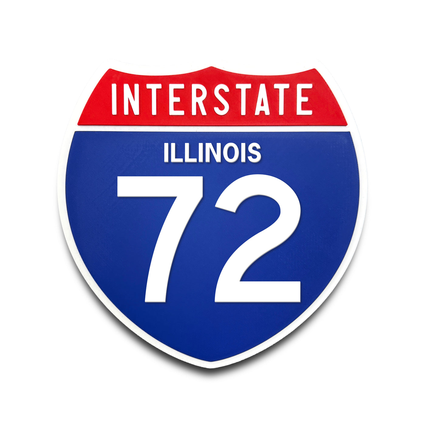 Interstate 72 Illinois road sign replica front view
