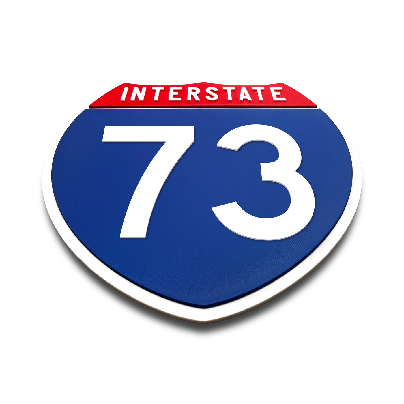 Interstate 73 Number Only road sign replica flat view
