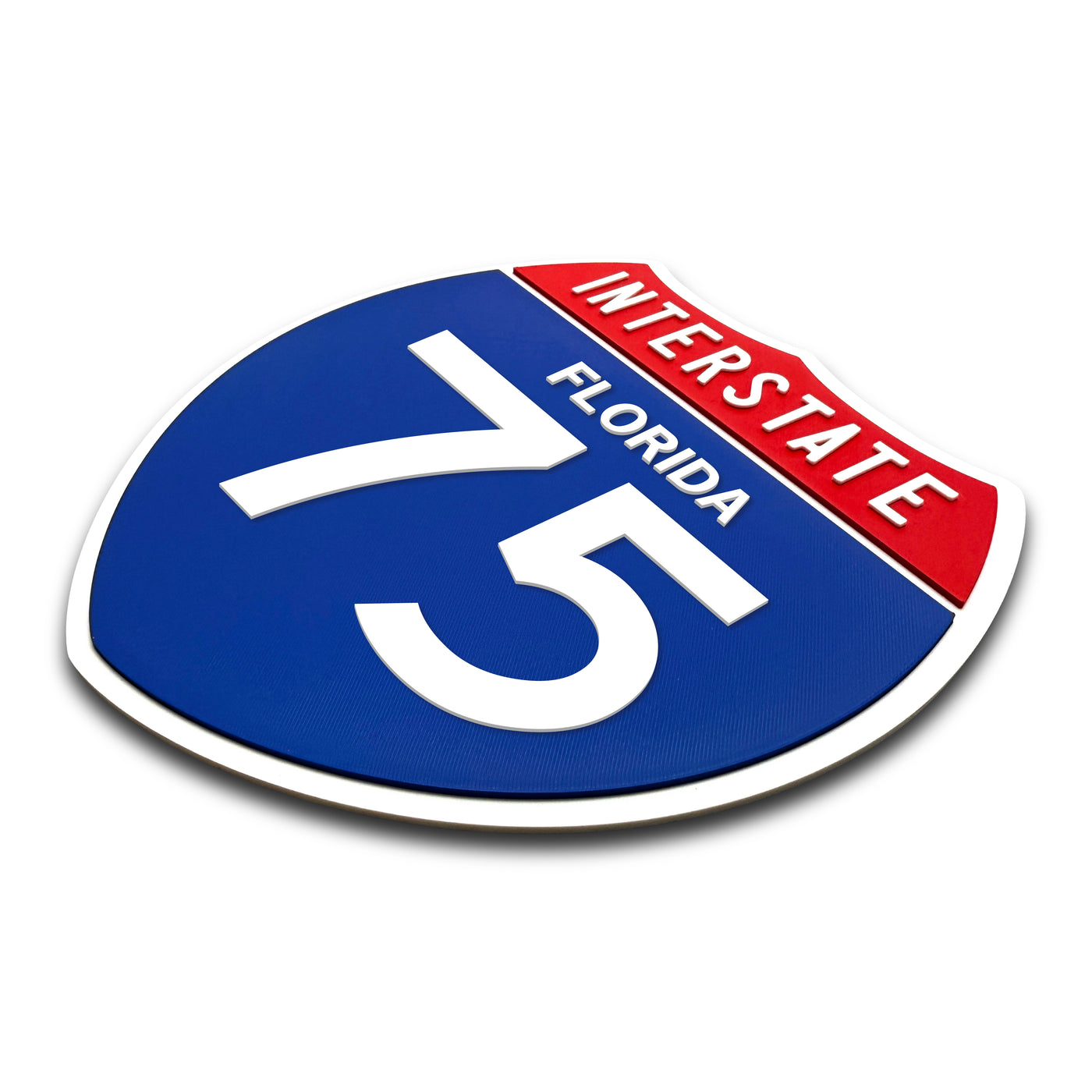 Interstate 75Florida road sign replica three-quarter view