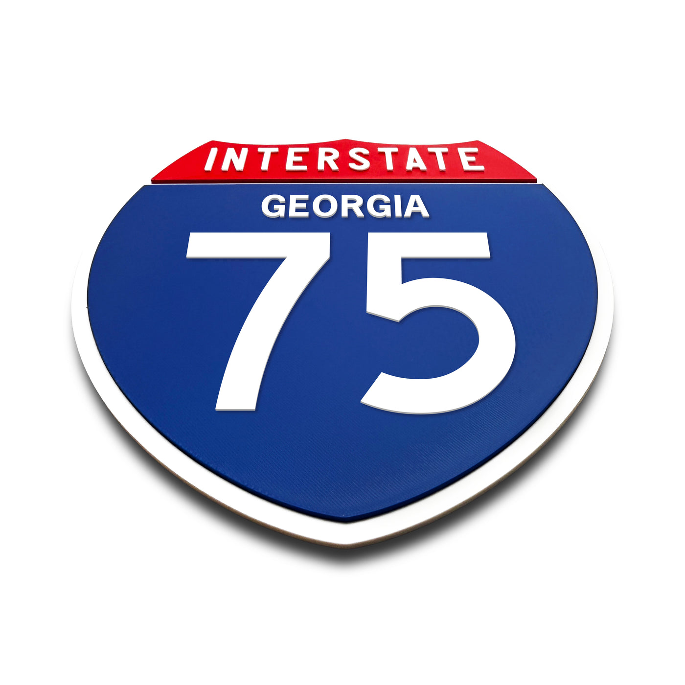 Interstate 75 Georgia road sign replica flat view