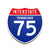 Interstate 75 Tennessee road sign replica front view