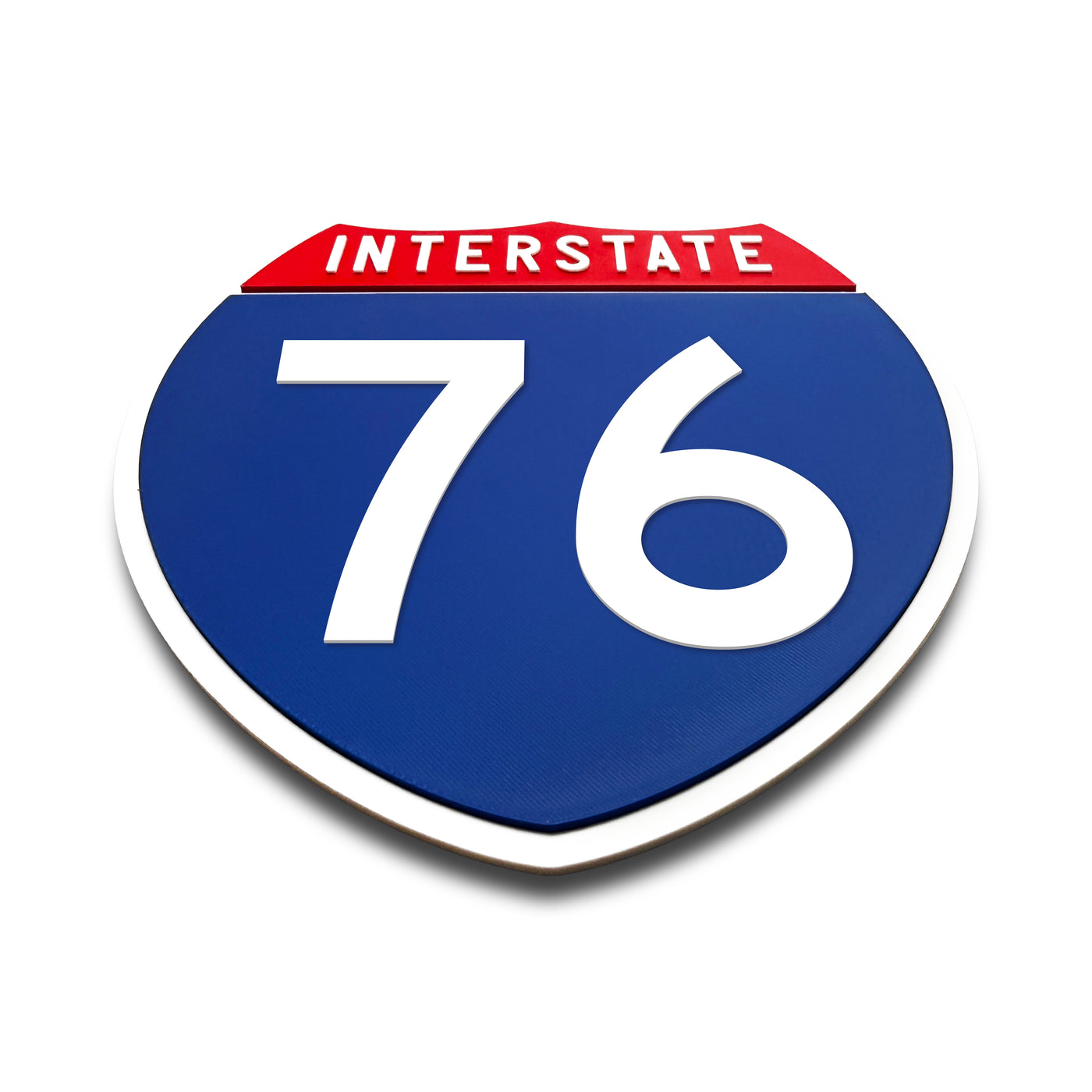 Interstate 76 Number Only road sign replica flat view
