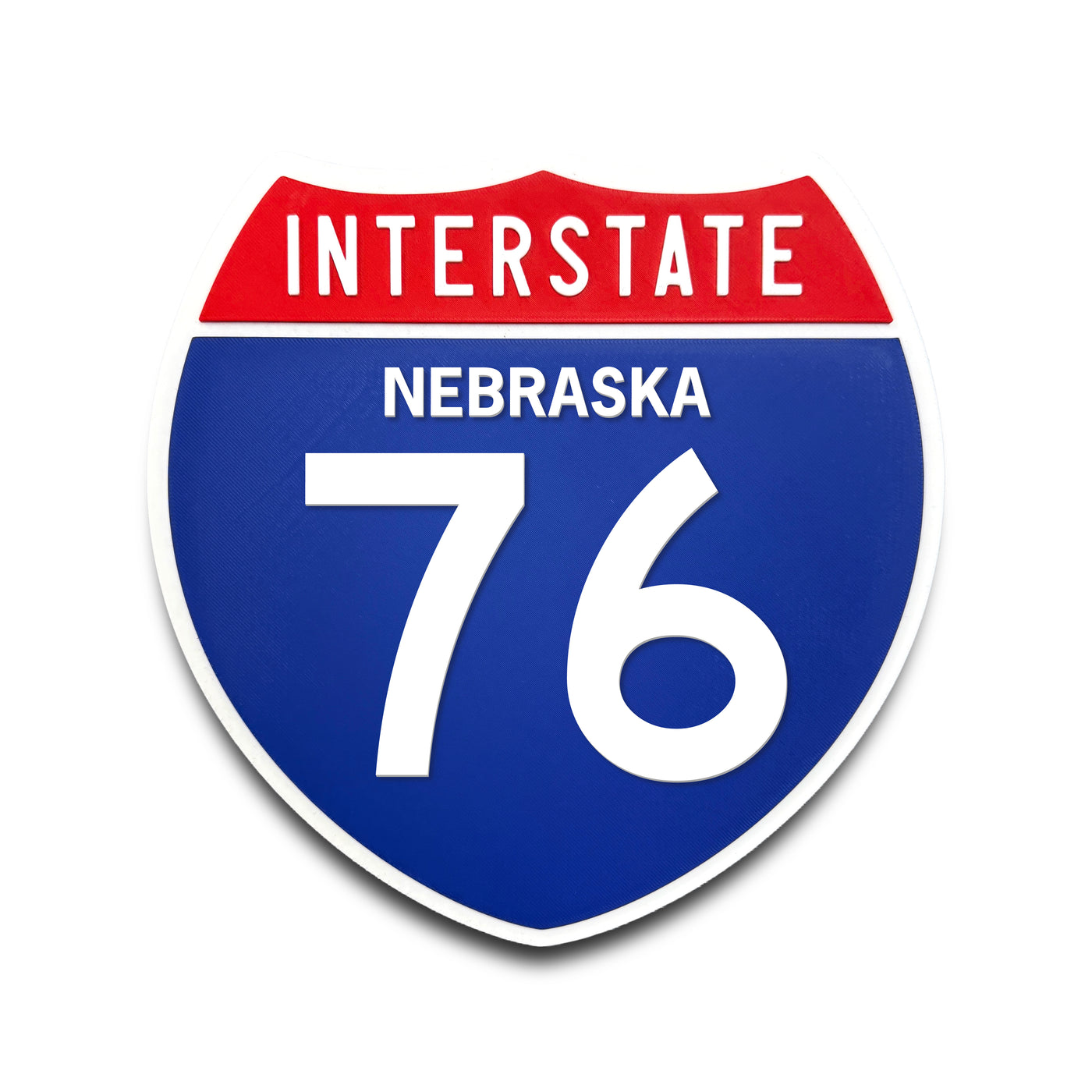 Interstate 76 Nebraska road sign replica front view