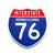 Interstate 76 Pennsylvania road sign replica front view