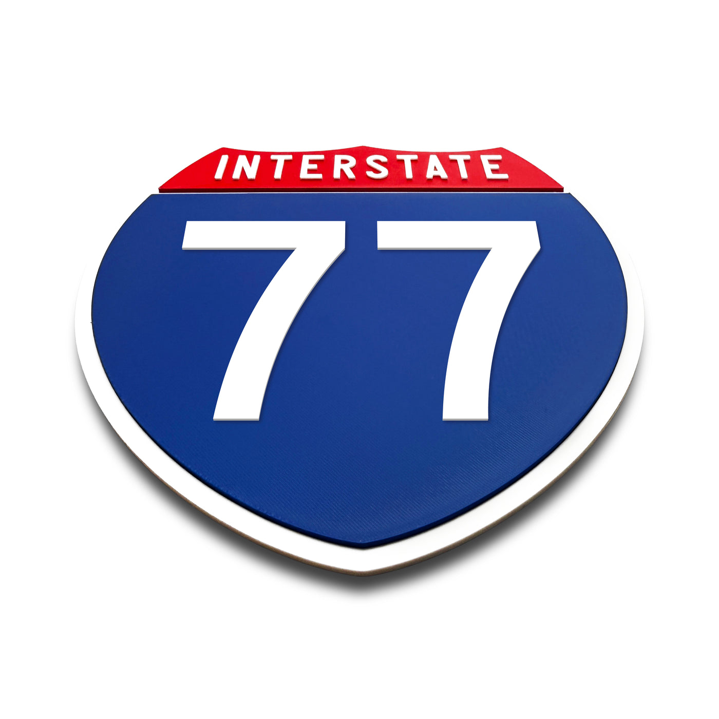 Interstate 77 Number Only road sign replica flat view