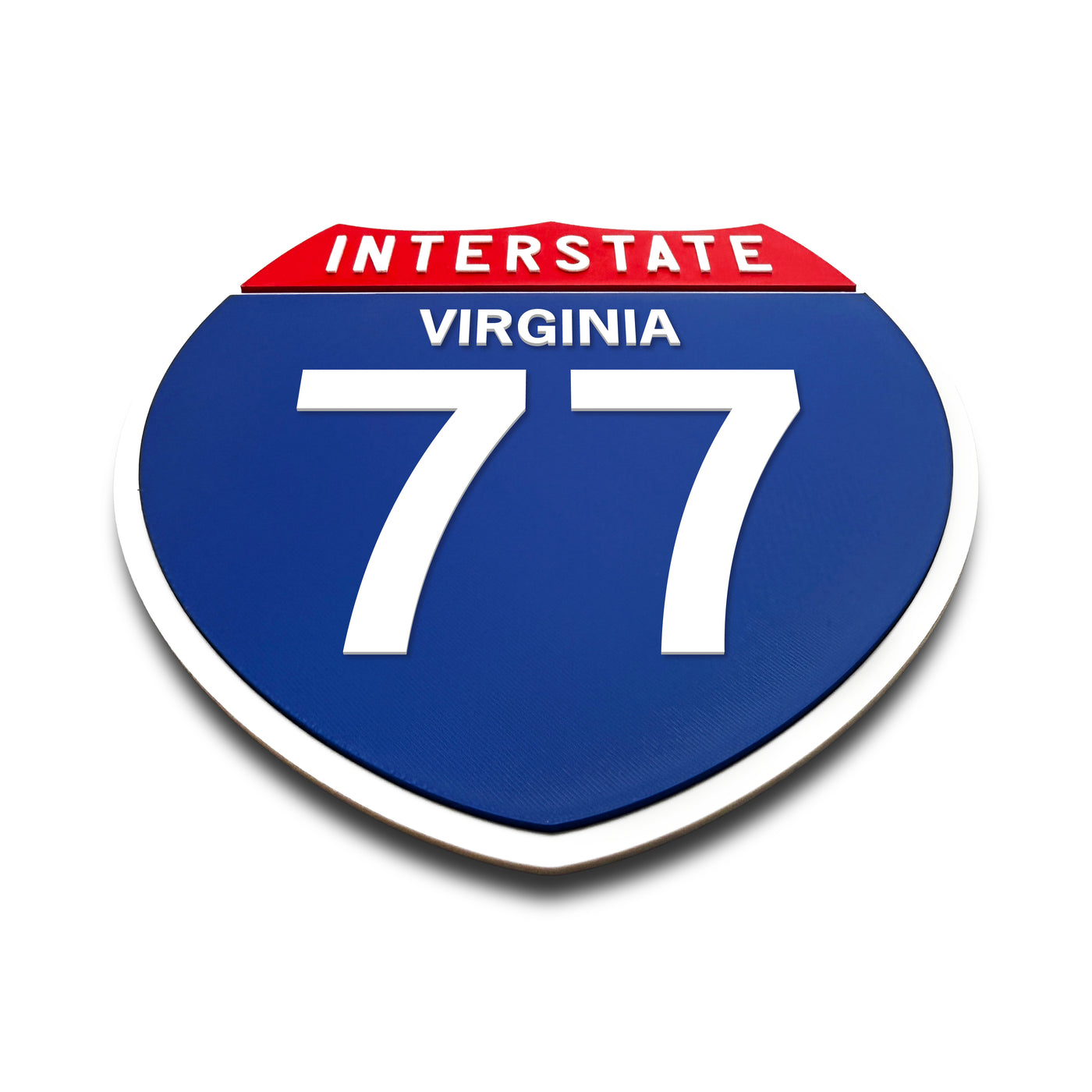 Interstate 77 Virginia road sign replica flat view