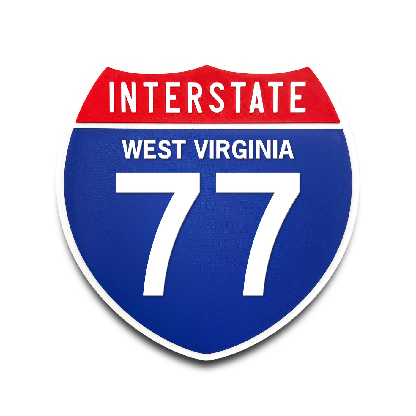 Interstate 77 West Virginia road sign replica front view