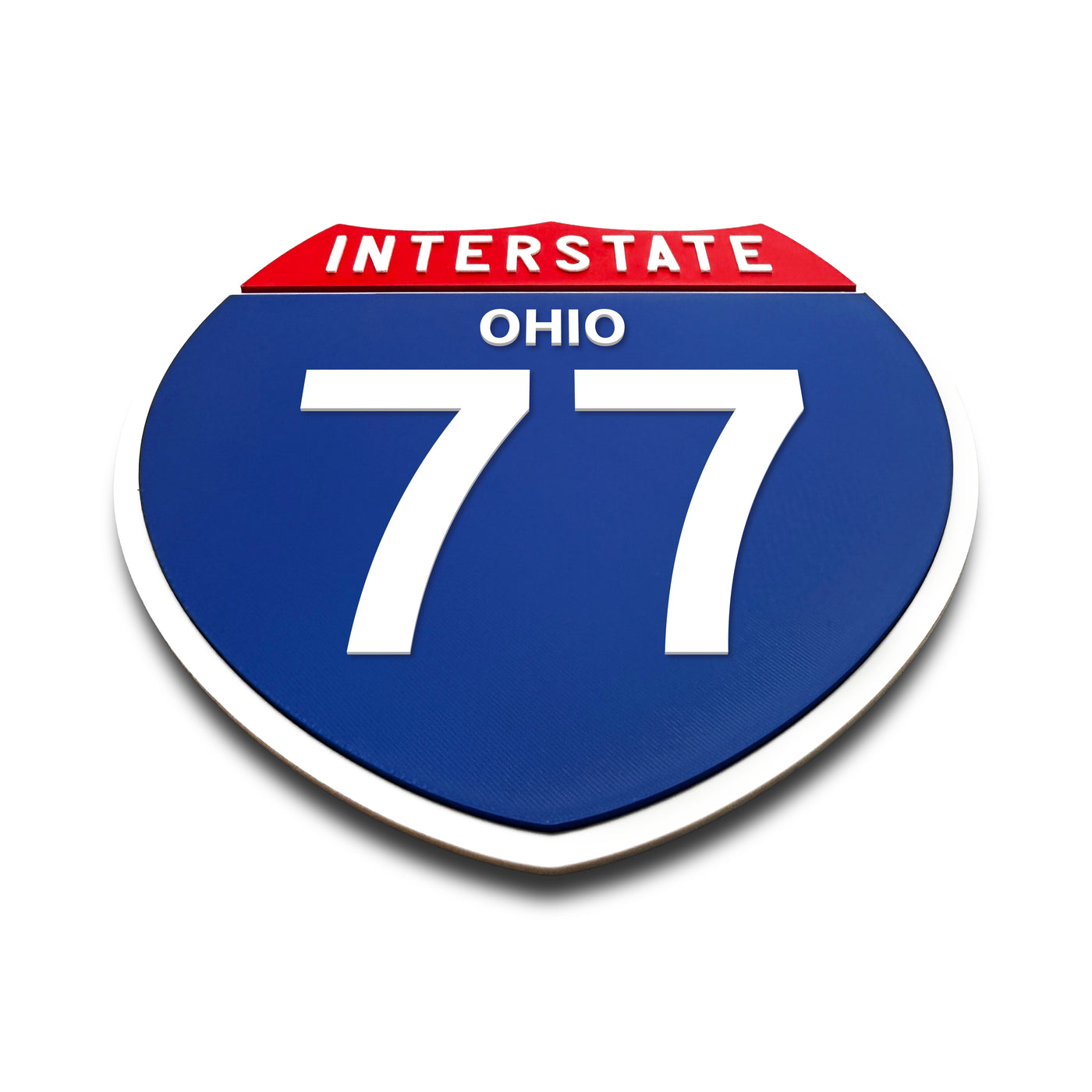Interstate 77 Ohio road sign replica flat view