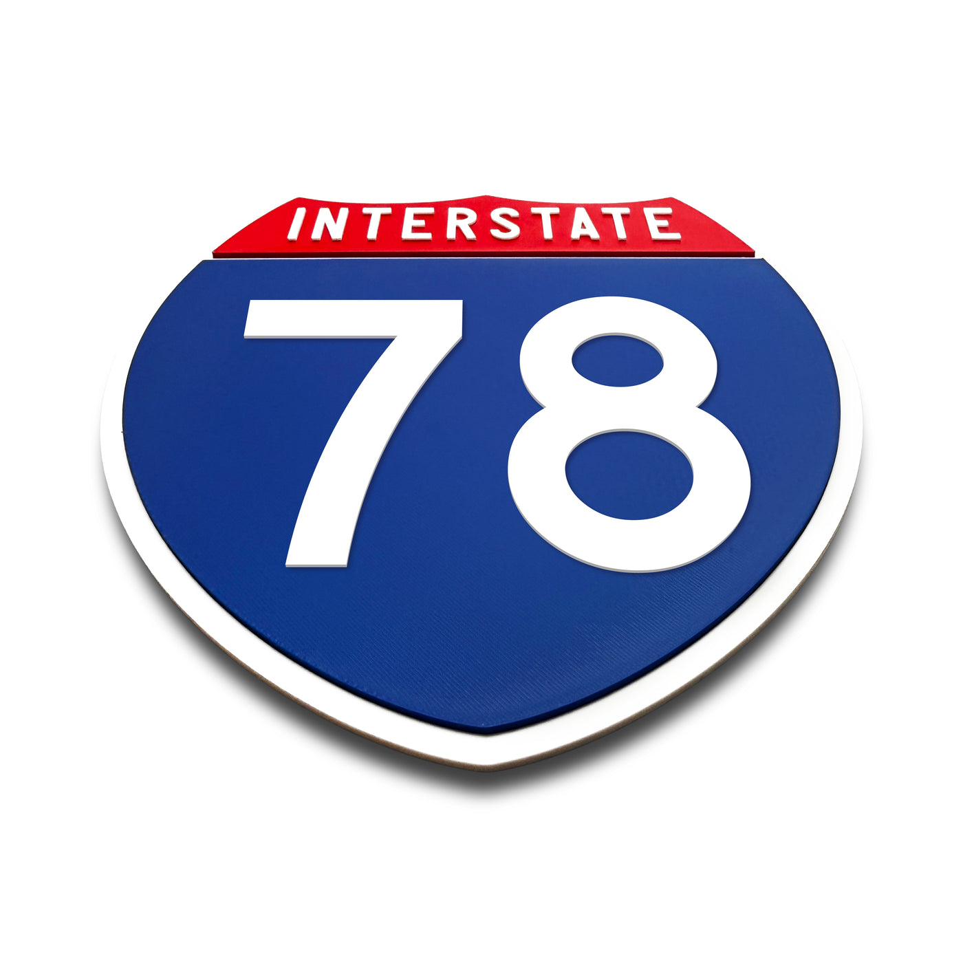 Interstate 78 Number Only road sign replica flat view