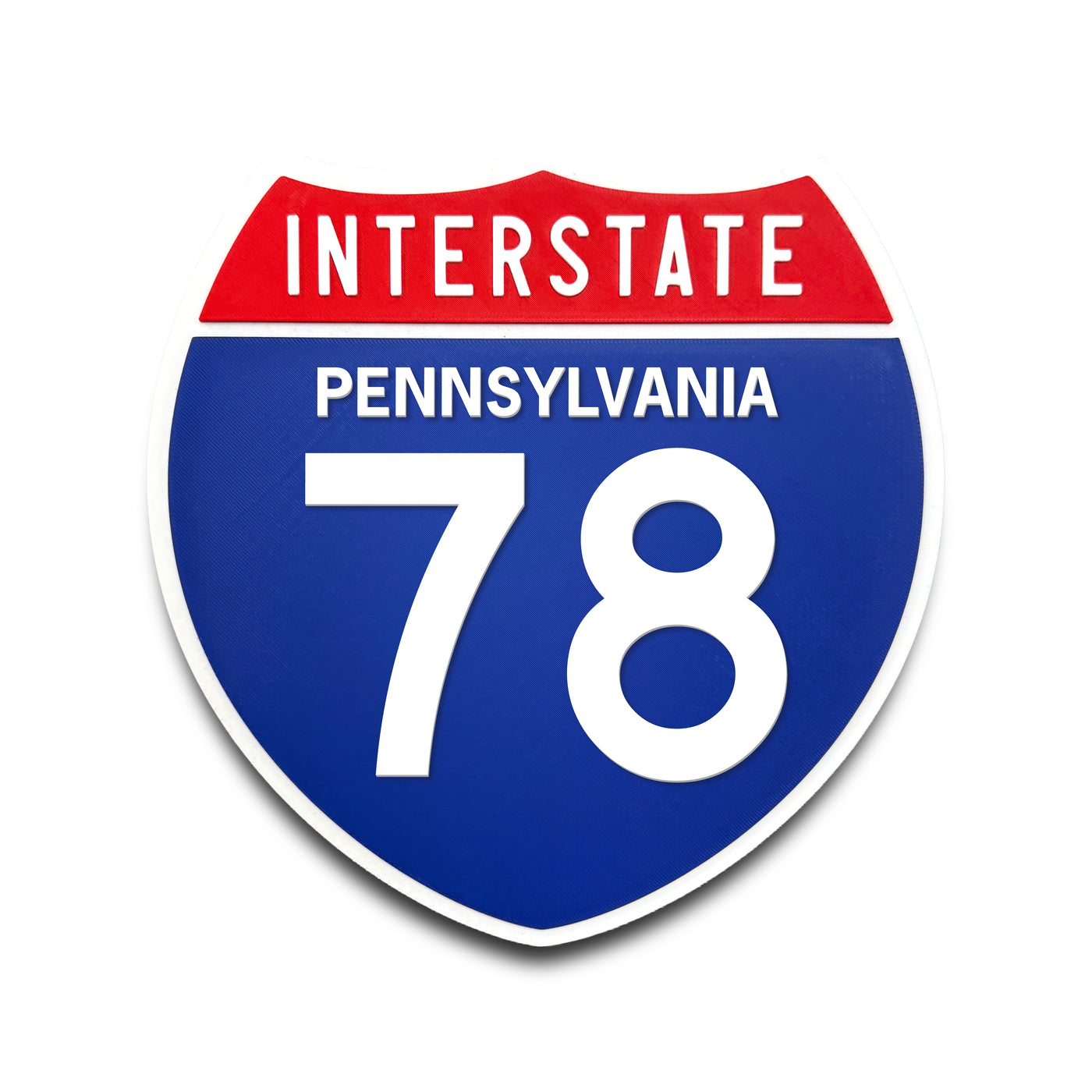 Interstate 78 Pennsylvania road sign replica front view