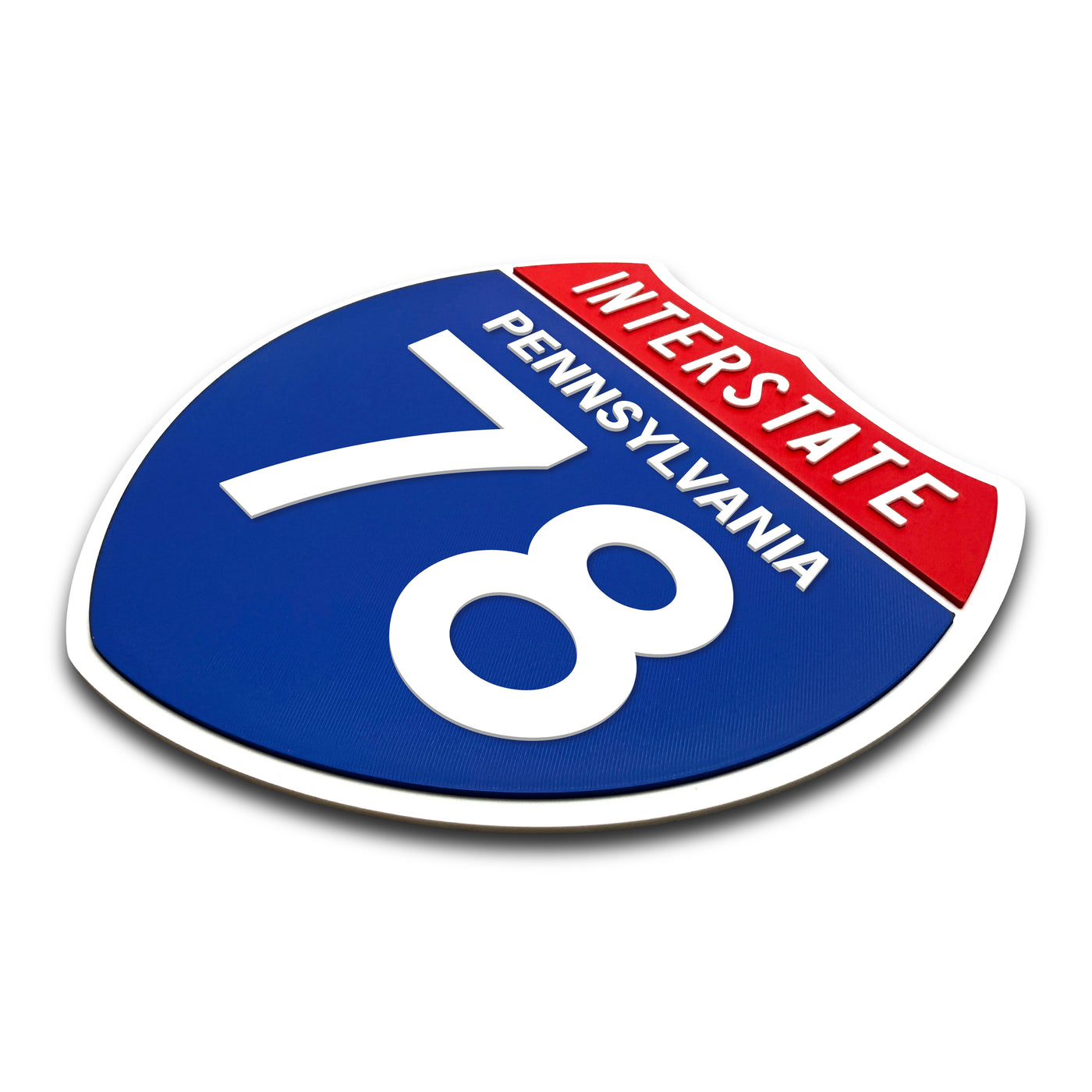 Interstate 78 Pennsylvania road sign replica three-quarter view