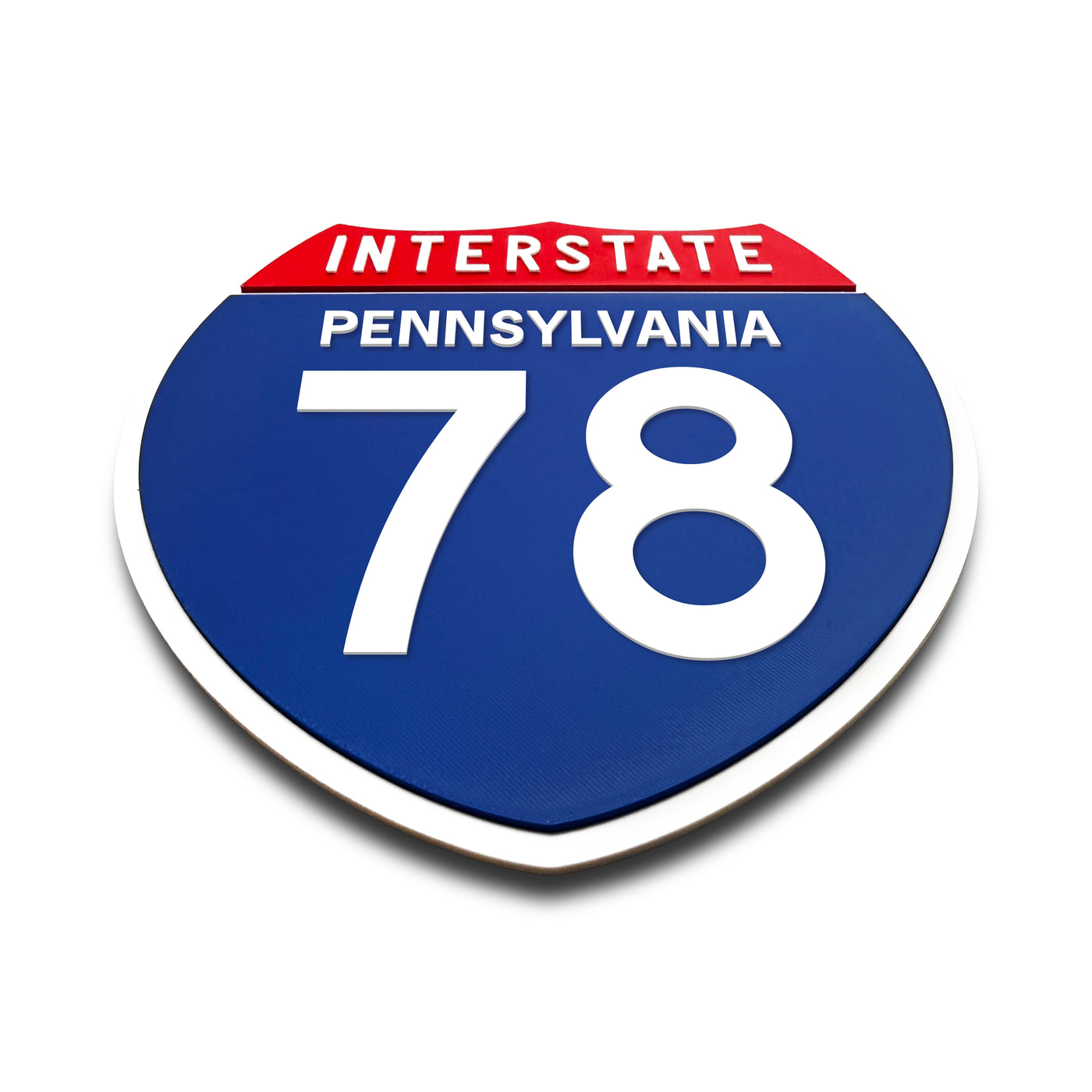 Interstate 78 Pennsylvania road sign replica flat view