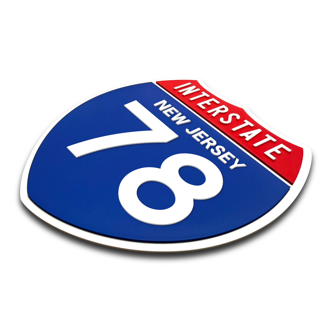 Interstate 78 -New Jersey road sign replica three-quarter view