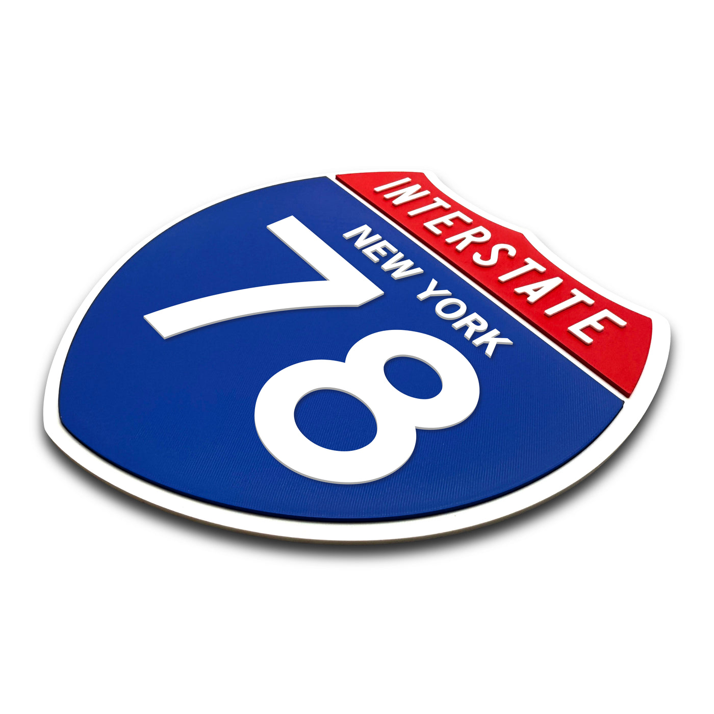 Interstate 78 New York road sign replica three-quarter view