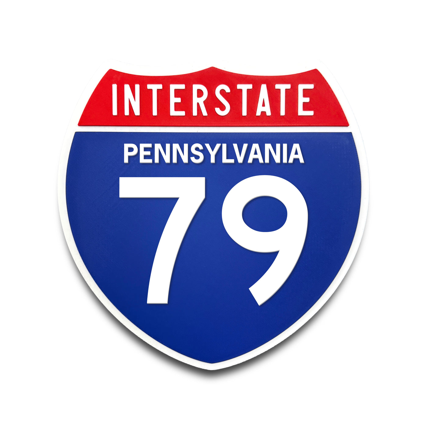Interstate 79 Pennsylvania road sign replica front view