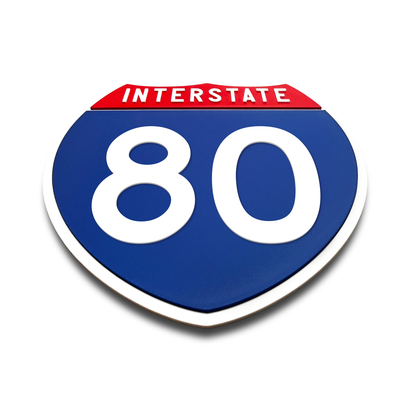 Interstate 80 Number Only road sign replica flat view