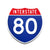 Interstate 80 Number Only road sign replica front view