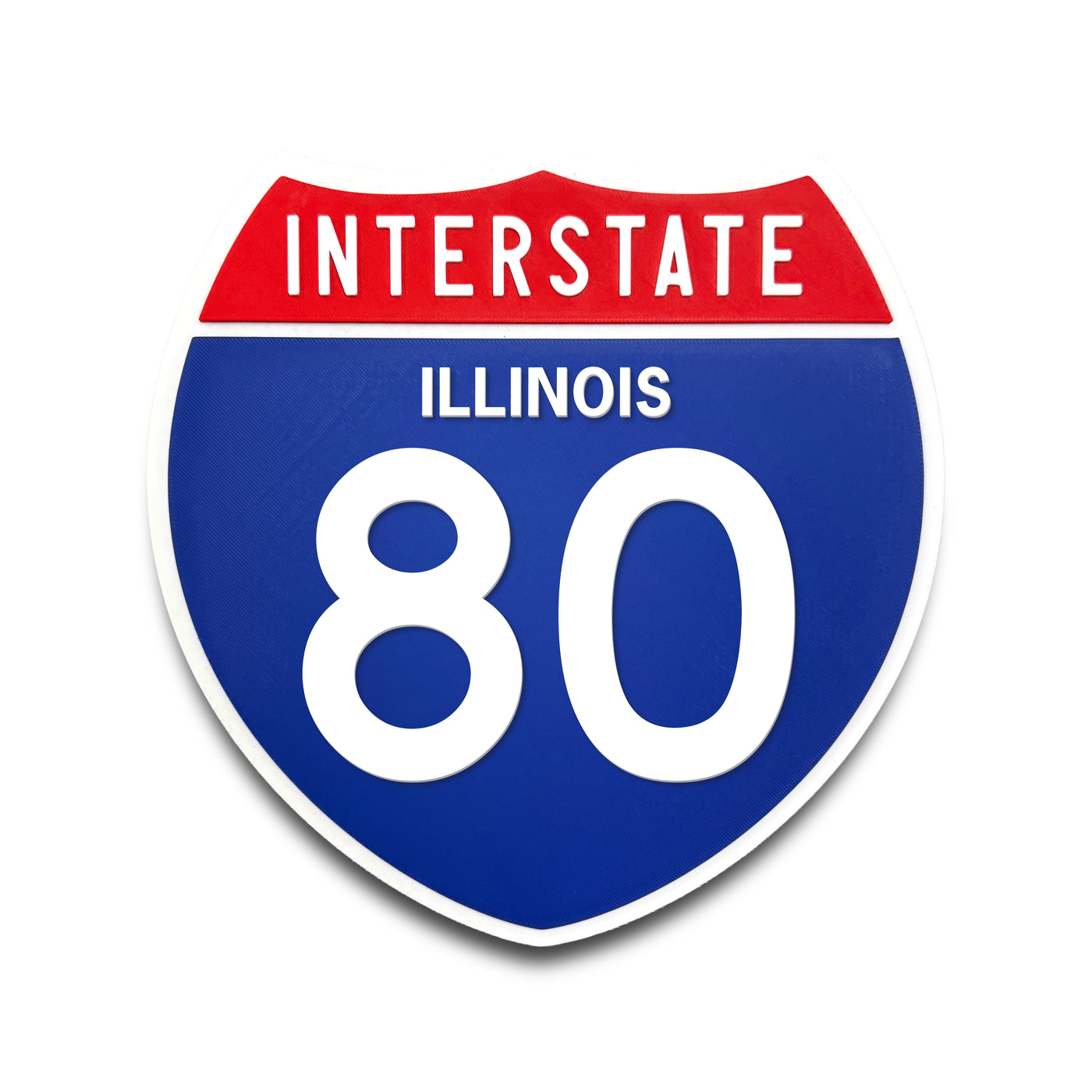 Interstate 80 Illinois road sign replica front view